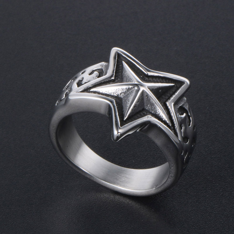 Stainless Steel Ring Men And Women Star Jewelry