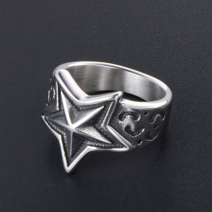 Stainless Steel Ring Men And Women Star Jewelry