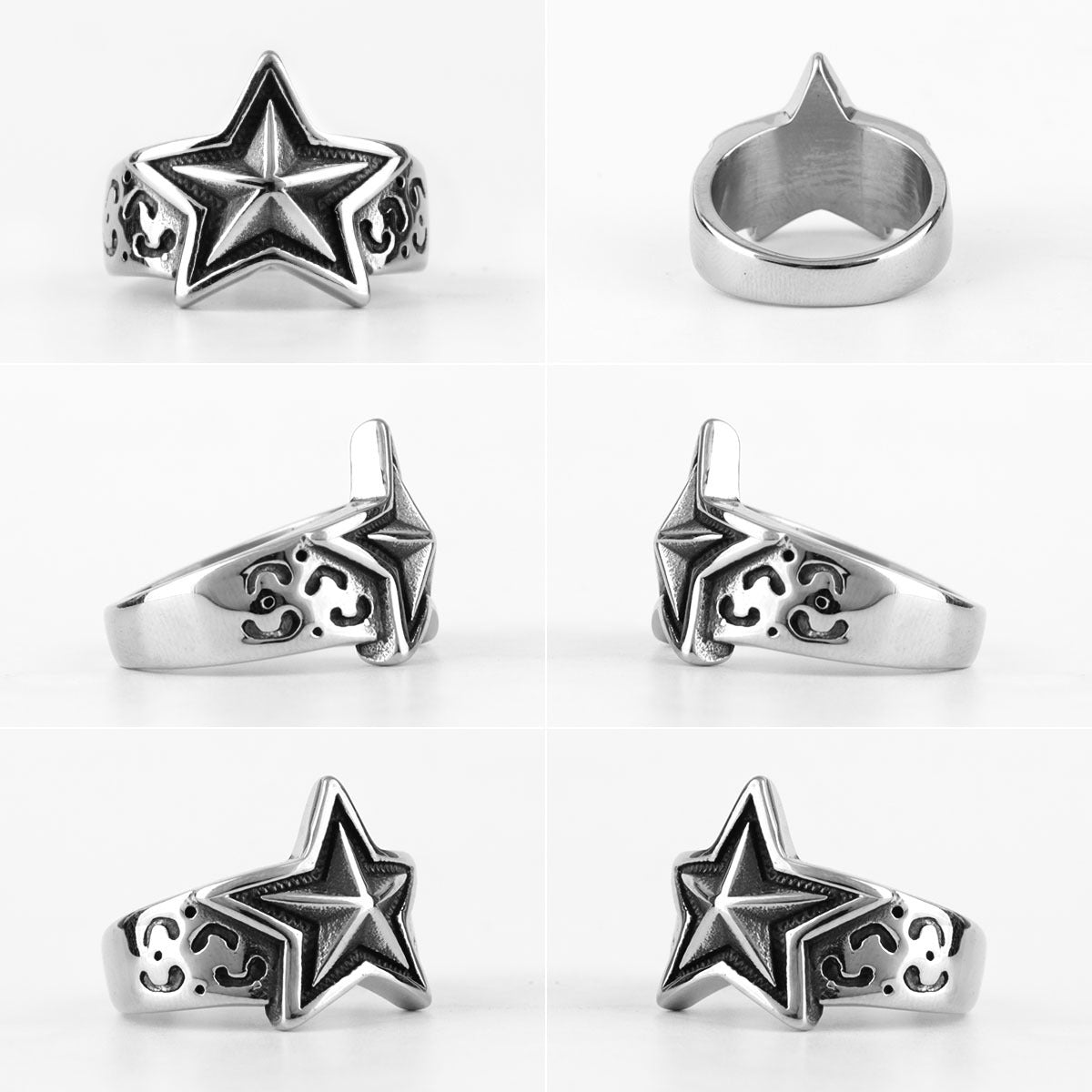 Stainless Steel Ring Men And Women Star Jewelry