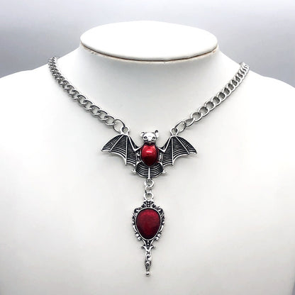 Necklace Women Girl Bat Cross Jewelry Retro