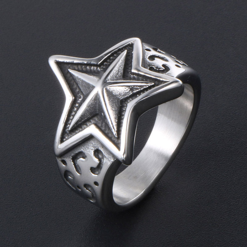 Stainless Steel Ring Men And Women Star Jewelry