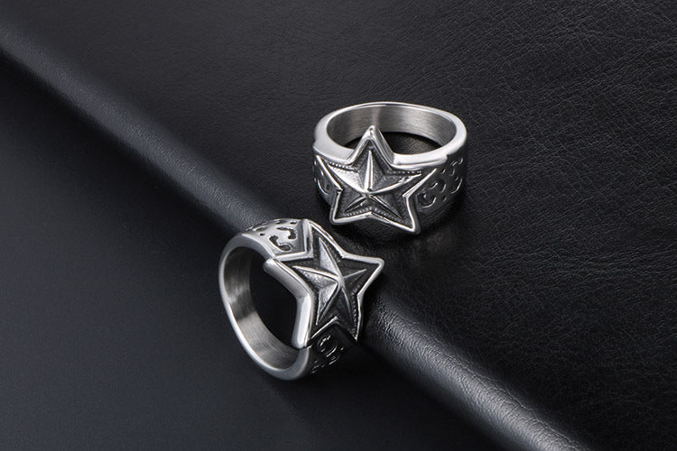 Stainless Steel Ring Men And Women Star Jewelry