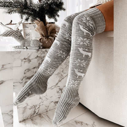 Over Knee High Girls Stockings Knitted Winter Long Socks Women