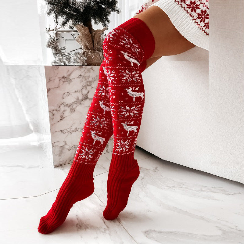 Winter Christmas Warm Knitted Women Stocking: Over-the-knee Casual Lon –  HJE's & YOU